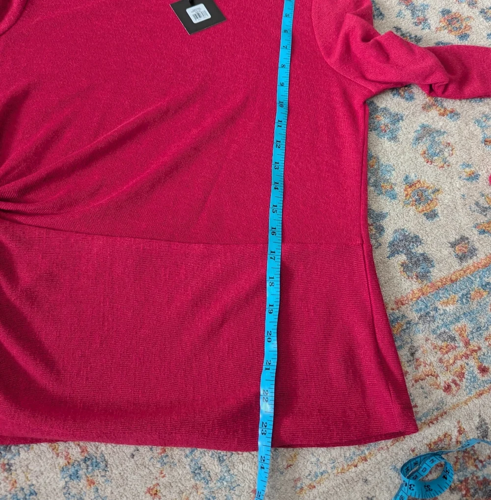 NEW Sanctuary Women's Medium Knotted Side Thin Knit Top Sweater Pink - Picture 8 of 9